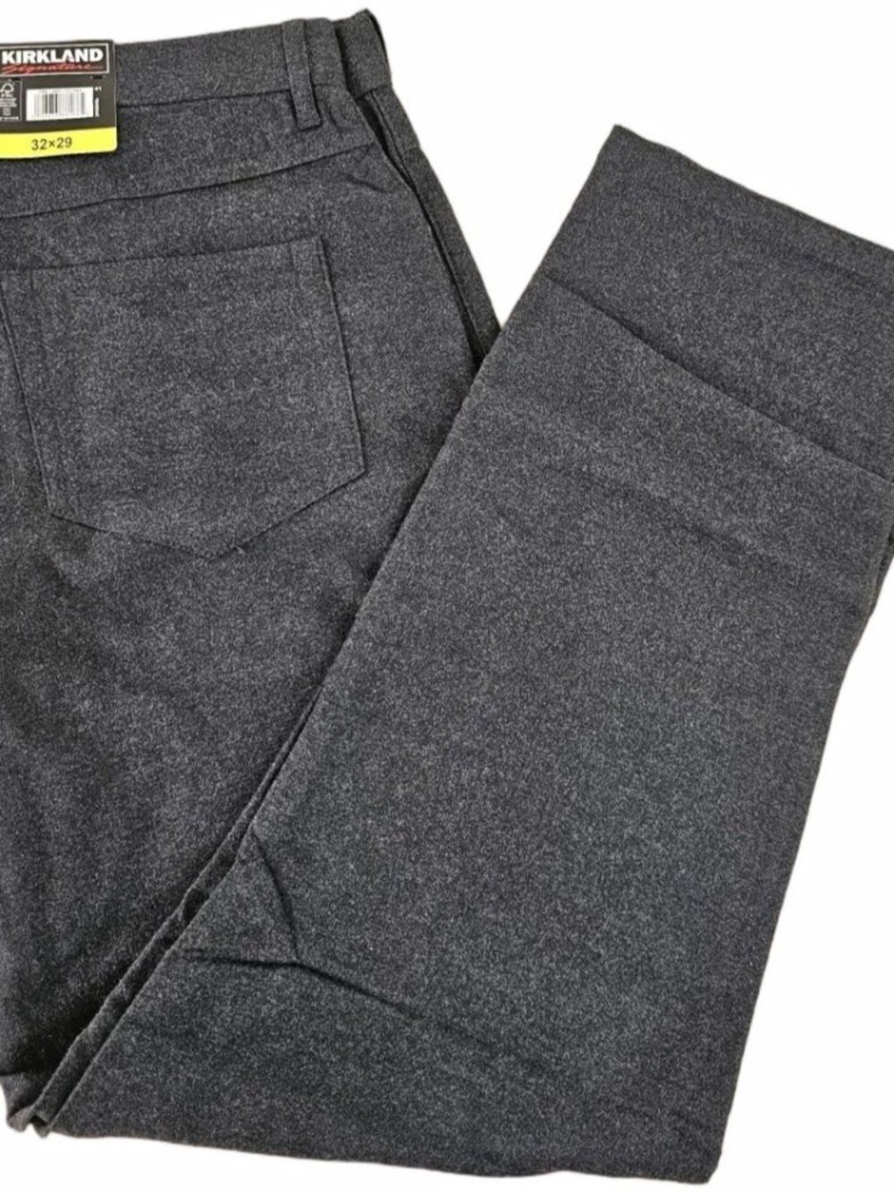 NEW Kirkland Signature Men's Brushed 5-Pocket Pant 32 X 29 Gray NWT Stretch